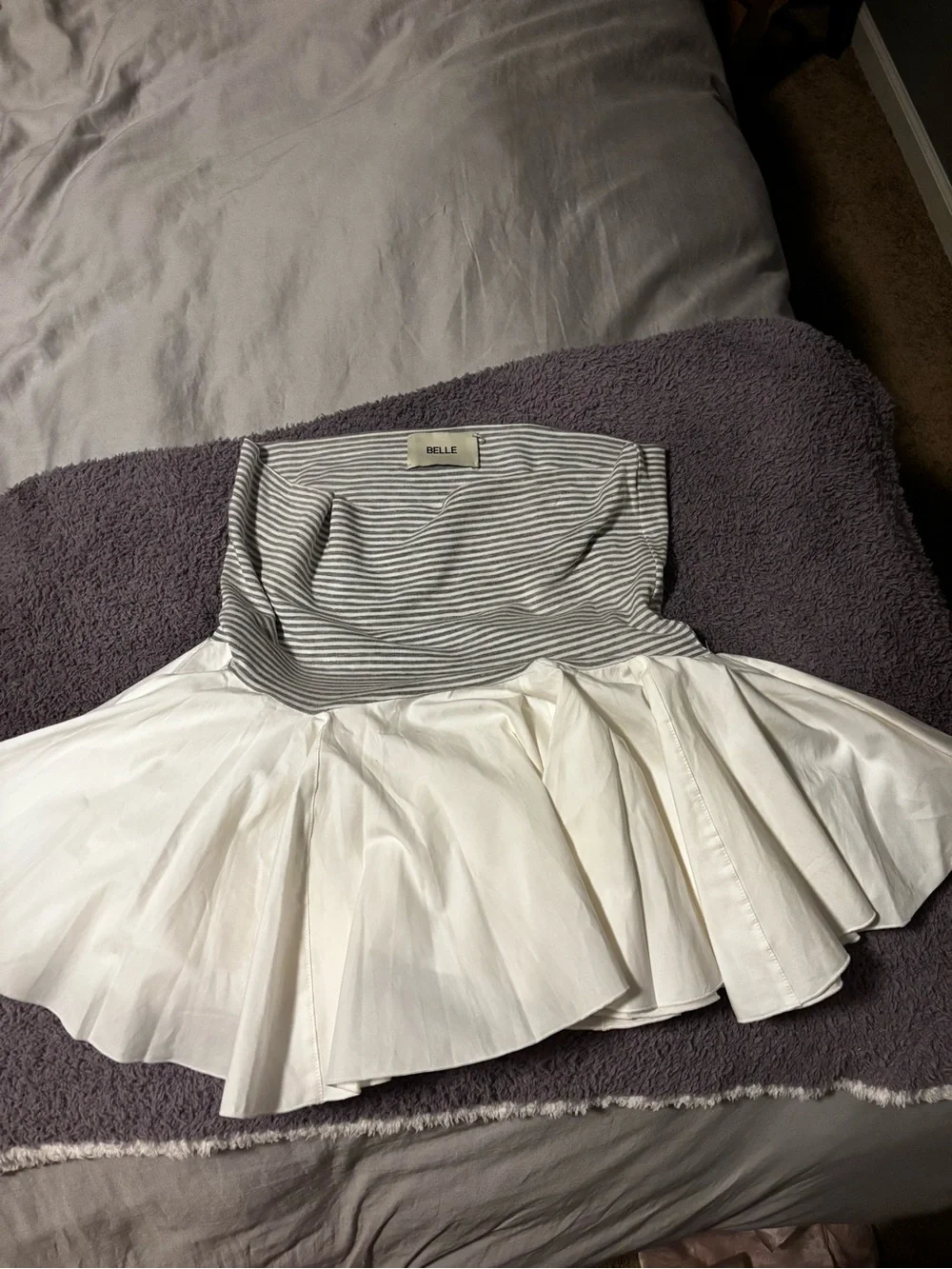 Fold over band bubble skirt